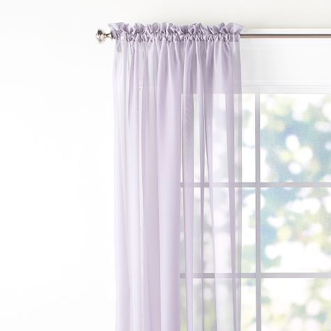 Emelia Voile Sheer Window Collection - Lilac 45" Window Panel