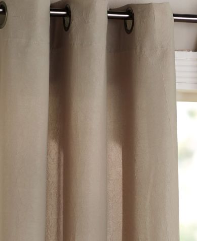 Solid or Scroll Grommet Window Panel - Tan Solid