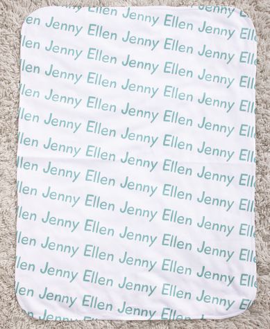 Personalized Fleece Baby Blankets - Teal Green