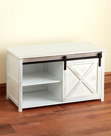 Barn Door-Style Table Collection - Whitewashed Coffee Table