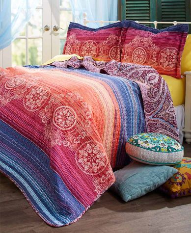 3-Pc. Sunset Quilt Sets - Brights