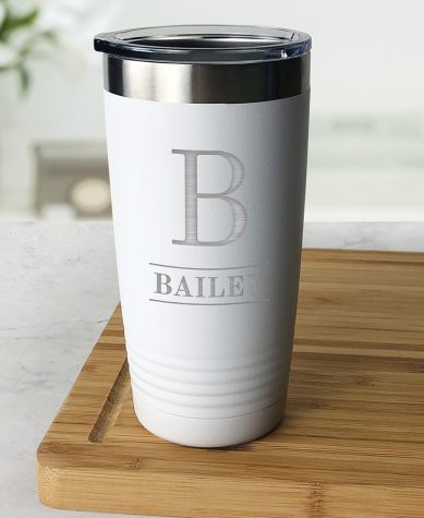 Personalized Stainless Steel Tumblers - White
