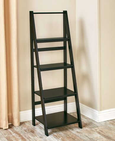 Classic Ladder Shelves or Seagrass Basket Set - Black Ladder Shelf