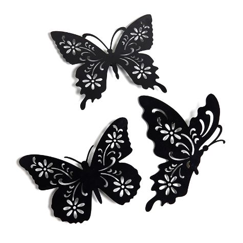 Metal Wall Decor Trio with Cutout Detail - Butterflies
