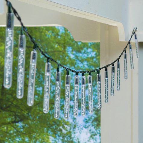 Solar Bubble String Lights or Stakes - White String Lights