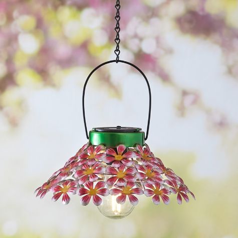 Solar Flower Hanging Lanterns - Pink