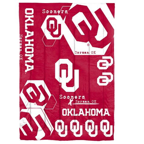 NCAA Hexagon Comforter Set - Oklahoma Twin
