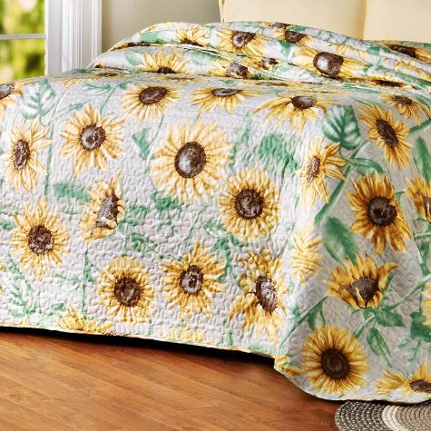 Sunflower Quilted Bedroom Ensemble - Full/Queen Bedspread