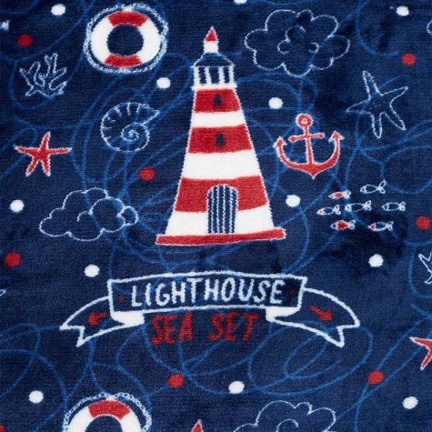 50" x 60" Summer Themed Plush Throws - Lighthouse