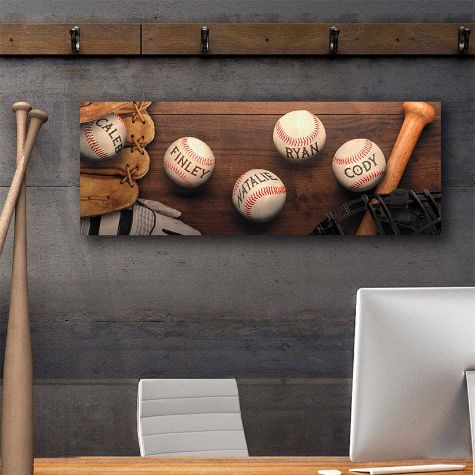 Personalized Themed Wall Hangings - Baseball 6.5 x 18"
