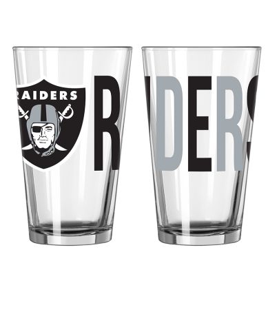 16-Oz. NFL Overtime Pint Glasses - Raiders
