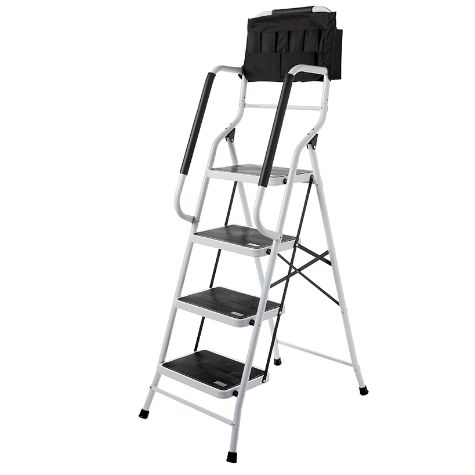 Stepladders with Handrails or Ladder Tool Caddy - 4-Step Ladder