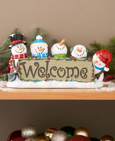 Holiday Welcome Plaques - Snowman