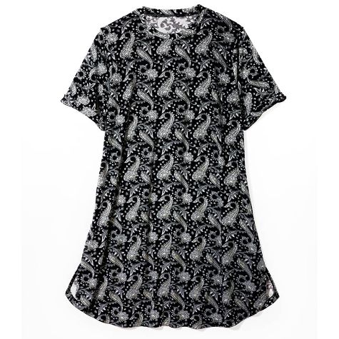 Soft T-Shirt Dress with Pockets - Paisley Medium