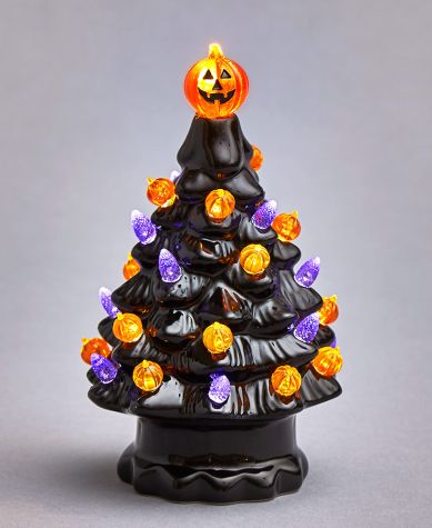 Lighted Retro Halloween Trees - Halloween Small Tree