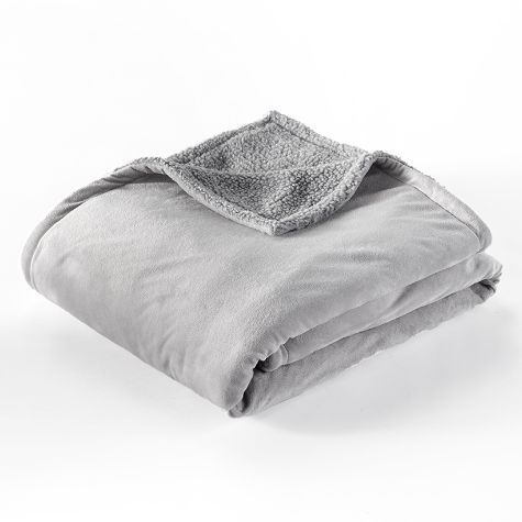 Plush Throws or Bedrests - Light Gray Throw