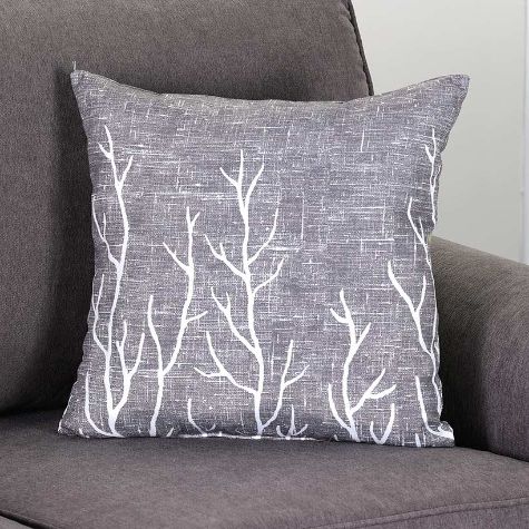 18" Brooke Branches Accent Pillows - Charcoal