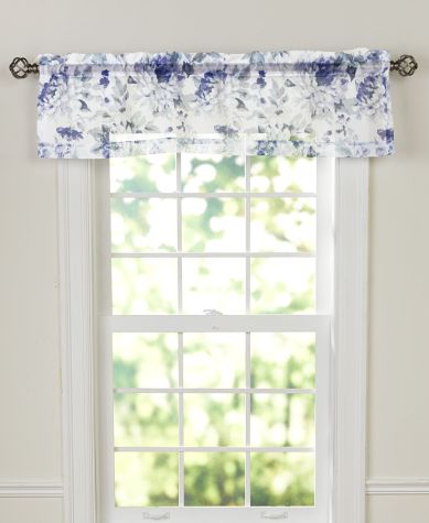 Floral Sheer Watercolor Panel or Valance - Grape Valance