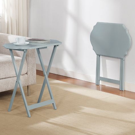 Sets of 2 Folding Tables - Gray