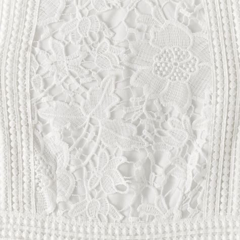 Sleeveless Lace Detail Maxi Dresses - White Medium