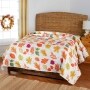 Country Leaves Quilted Bedroom Ensemble - Natural Full/Queen Quilt Set