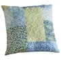 Blue Floral Patch Quilt Ensemble - Blue Floral Patch Accent Pillow