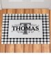 Personalized Country Plaid Doormats - Black