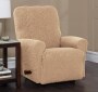 Floral Stretch Slipcovers - Sand Jumbo Recliner