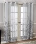 Brooke Branches Grommet Curtain Pairs - Light Gray
