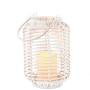 Wicker LED Candle Lanterns - White Medium
