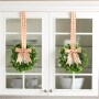 Sets of 2 Cabinet Wreaths - Orange & White Plaid