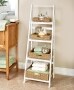 Classic Ladder Shelves or Seagrass Basket Set - White Ladder Shelf
