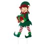 Silly Elf Garden Stake - Silly Elf Garden Stakes Girl with Gift