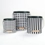 Sets of 3 Decorative Metal Buckets - Neutral