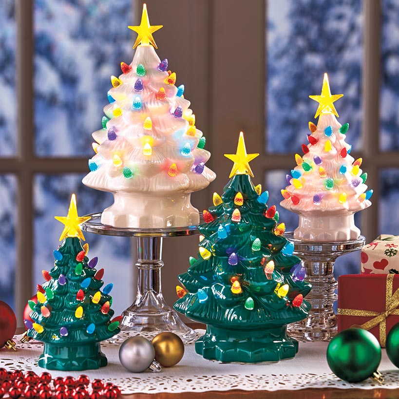 Mini Ceramic Christmas Tree - Small Holiday Nightlight