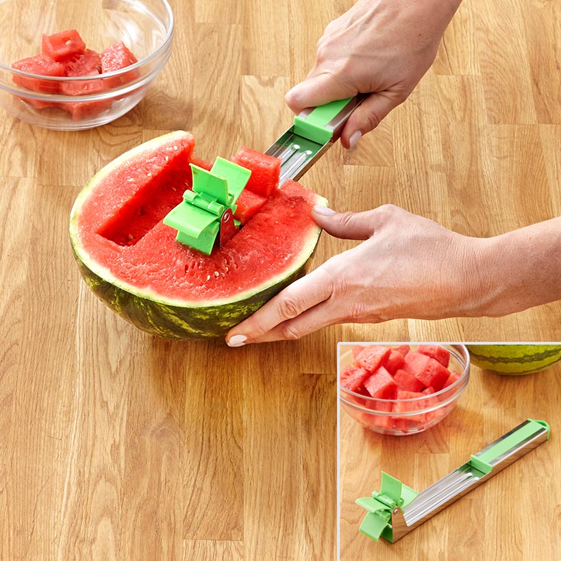 Stainless Steel Watermelon Slicer Cutter, Slice, Grip and Cube