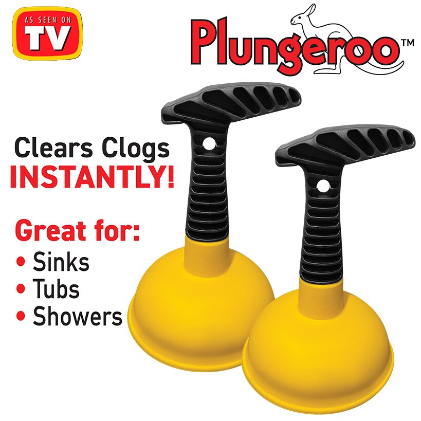 Plungeroo Mini Sink & Drain Plunger - Powerful Unclogging Tool for Sink,  Tub, Shower