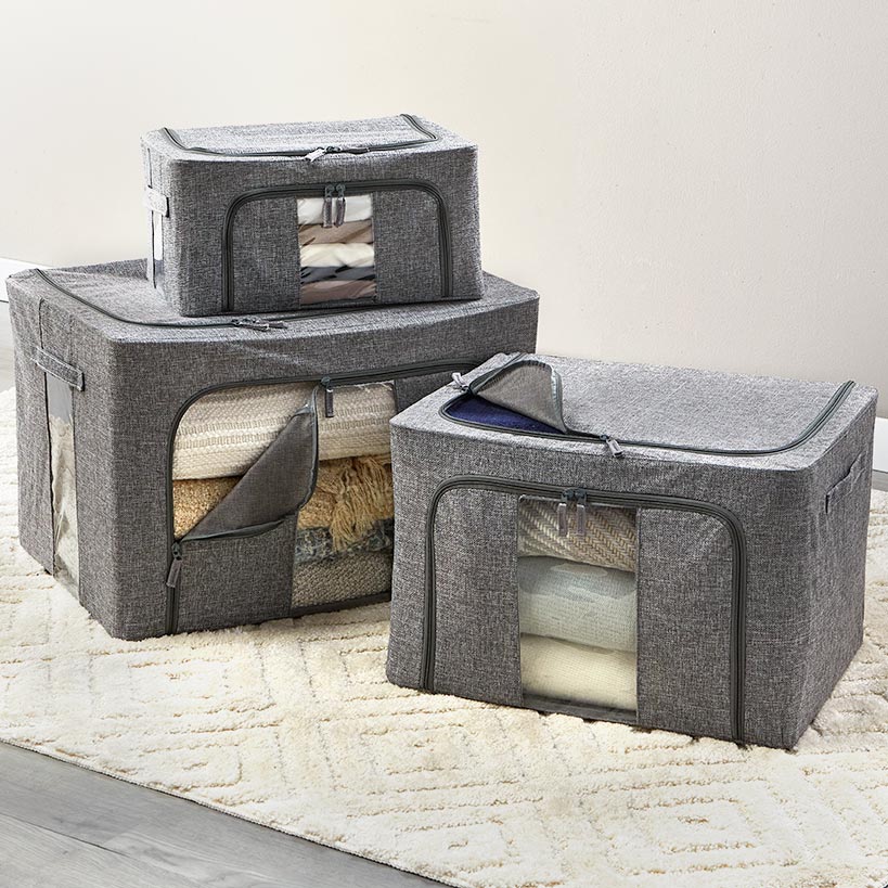 Collapsible Storage Boxes with Windows | The Lakeside Collection
