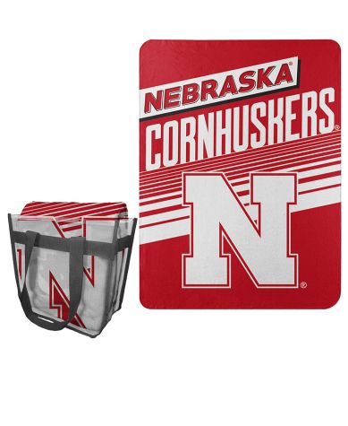 Collegiate Fleece Throw with Tote - Nebraska
