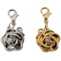 Set of 2 Magnetic Rose Clasps With Crystals