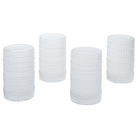 Hobnail Glass Drinkware Sets - Highball Glasses Clear
