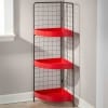 3-Tier Metal Corner Shelves - Red