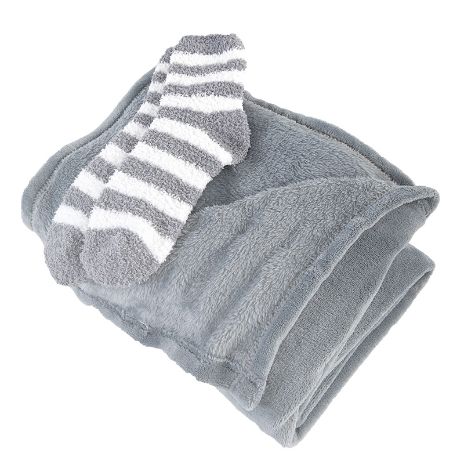 Cozy Plush Throw with Socks Gift Sets