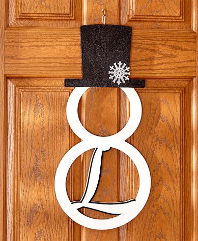 Monogram Snowman Door Hangers - L
