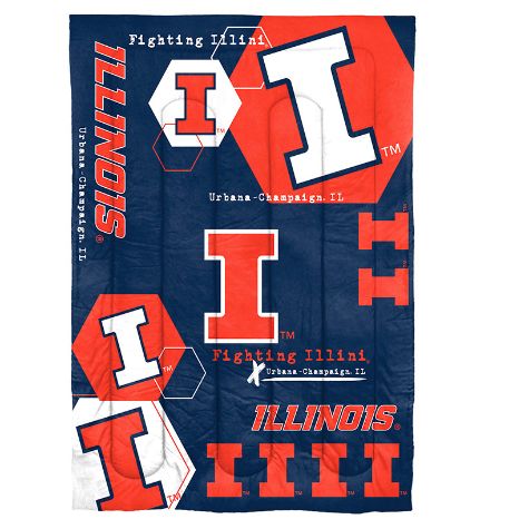 NCAA Hexagon Comforter Set - U of Illinois Twin