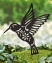 Metal Animal Silhouette Garden Stakes - Hummingbird