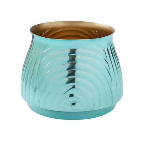 Ribbed Metal Planters - Small