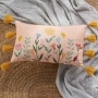 Springtime Floral Accent Pillow with Tassels
