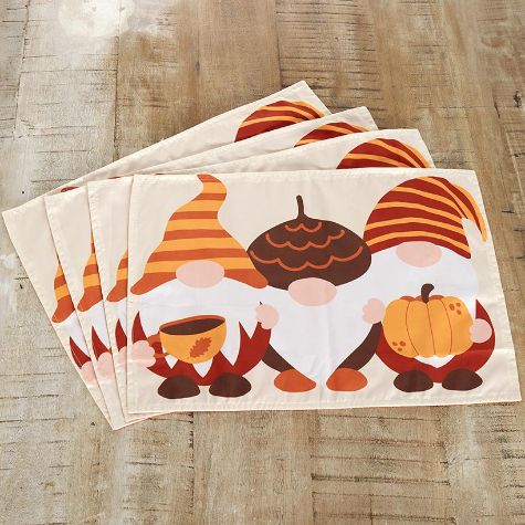 Harvest Gnome Table Runner and Set of 4 Placemats - Set of 4 Placemats