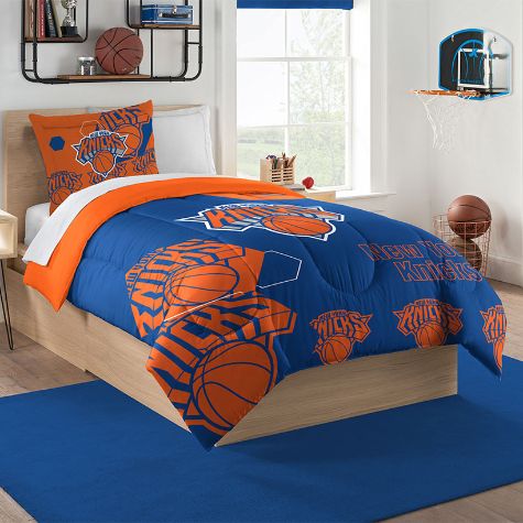 NBA Hexagon Comforter Sets - Knicks Twin